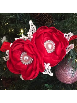 Exclusive Baby Girl Headband Red Flowers