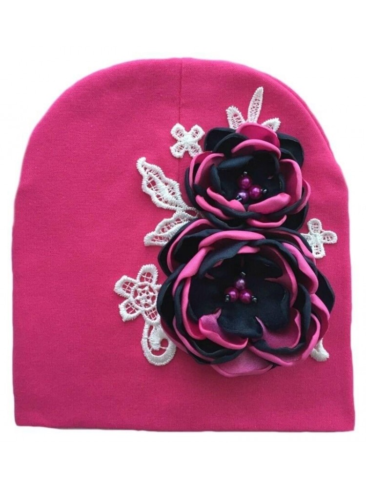 Girl Fuchsia With Navy Blue Little Diva Hat