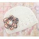 Baby Girl Crochet Hat Burberry With Feathers