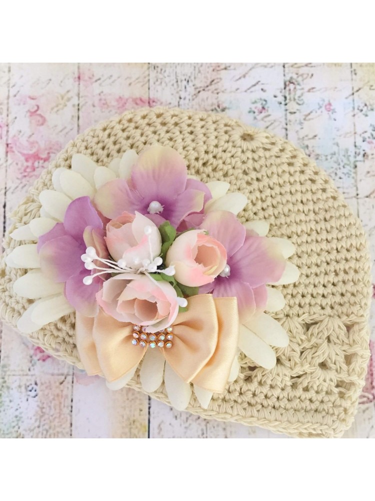 Baby Girl Crochet Hat Champagne Bouquet Baby Girl Crochet Hat Champagne Bouquet