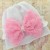 Girl cotton hat White with rosette bow