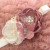 Baby girl headband dusty pink and white
