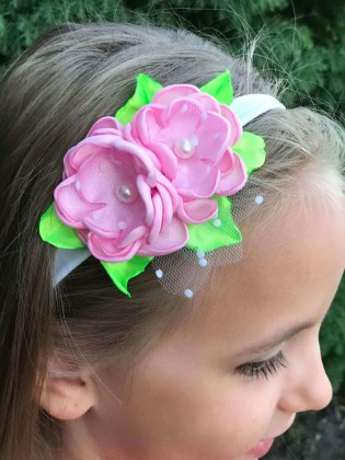 Handmade Baby Headband Pink Blossom