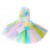 Baby girl tulle dress Rainbow with headband