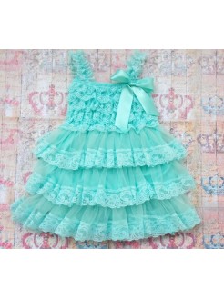 Baby Girl Dress Aquamint Chiffon And Lace