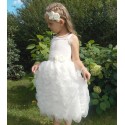 Long Girl Princess Dress Ivory White
