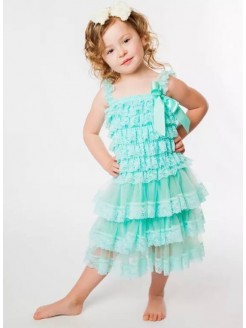 Baby Girl Dress Aquamint Chiffon And Lace