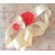 Baby girl sash belt ''Cream with Coral''