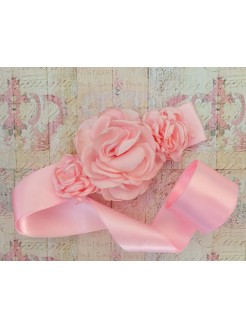 Baby girl sash belt ''Pink with Pink ''