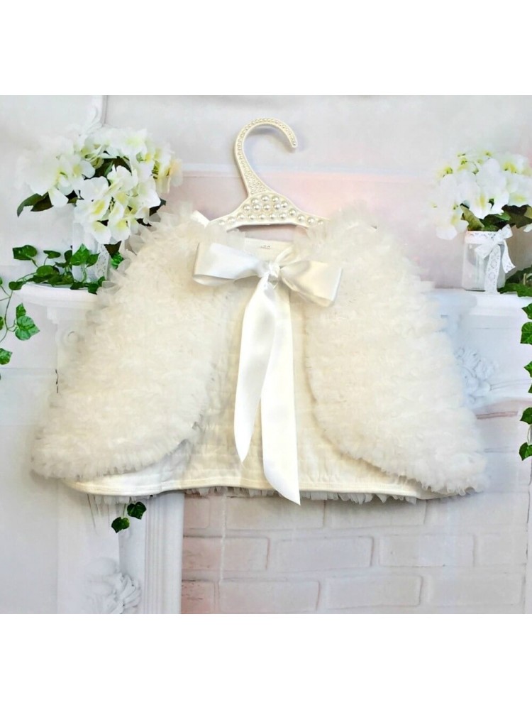 Baby Girl Chiffon Cape Ivory White