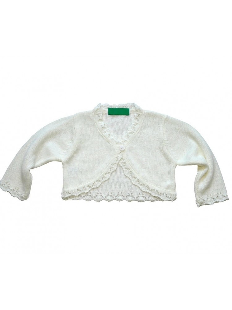 Baby Girls Wine Red Bolero Long Sleeve Cardigan – Formal Wedding Christening Party Shrug By Vivaki