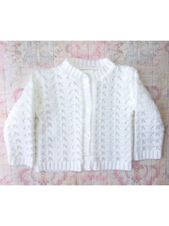 Baby Girl Knitted White Cardigan