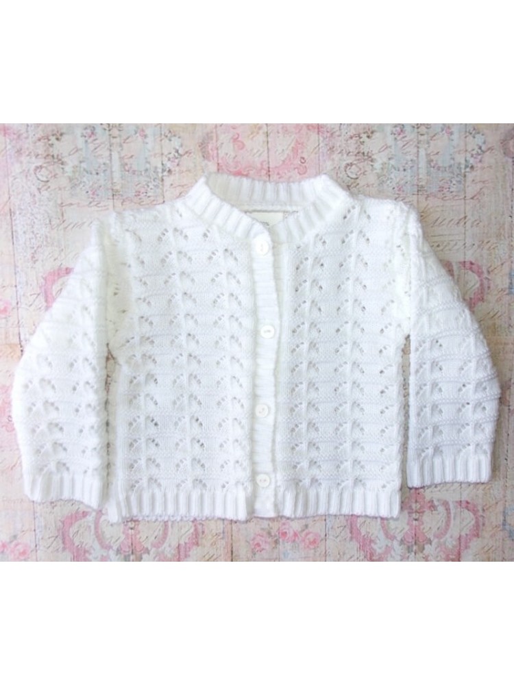 Baby Girl Knitted White Cardigan
