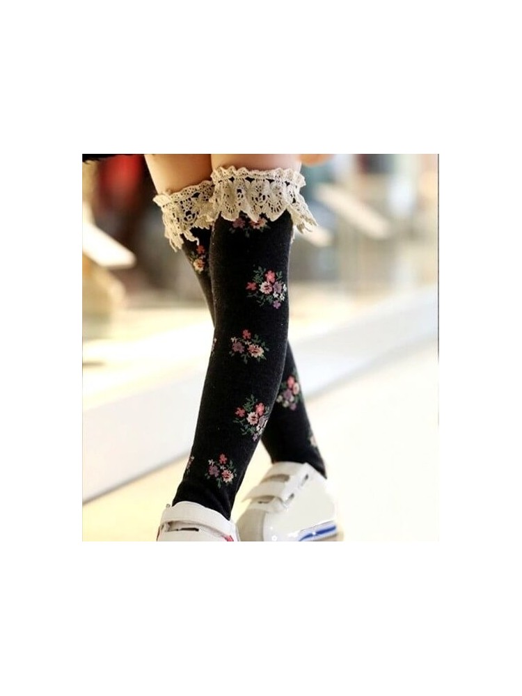 Girl Knee High Socks Black