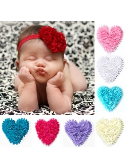 Baby girl headband Shabby Heart