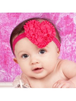 Baby girl headband Shabby Heart