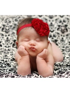 Baby girl headband Shabby Heart