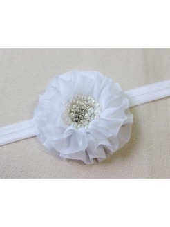 Baby Girl Headband Chiffon With Pearls