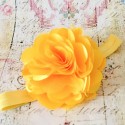 Baby Girl Headband Satin Tulle Flower Yellow