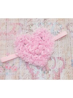 Baby Girl Pink Big Heart Headband