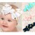 Baby cotton headband Gold dots bow