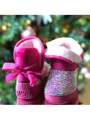 Baby Bling Crystal Snowboots Fuchsia