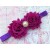 Baby girl headband Shabby plum roses