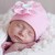 Baby girl pink cotton hat Dotty pink flower