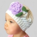 Baby girl white knitted hat