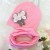 Baby girl hat and tube scarf pink with flowers