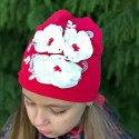 Handmade Baby Girl Red With White Little Diva Hat