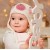 Baby girl crochet hat Βear white