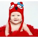 Baby Girl Cute Crochet Red Owl Hat
