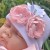 Newborn baby girl hospital hat Light pink bouquet