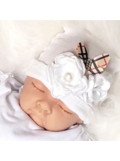 newborn baby girl hospital hat Burberry style