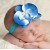 baby girl headband blue orchid flower