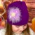 Purple baby girl cotton hat Hello Kitty and marabou