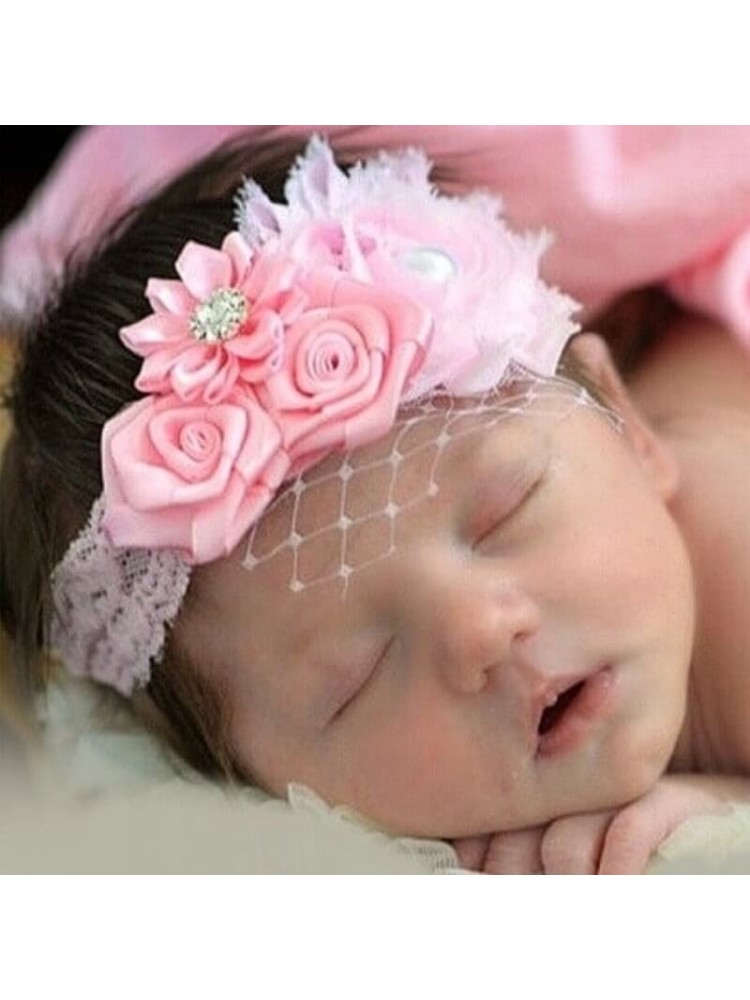 Baby Girl Headband Premium Flowers Bouquet