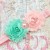 Baby headband Aqua mint & pink with pearl