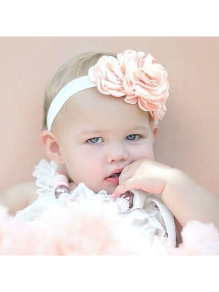 Baby Headband Light Pink Bouquet