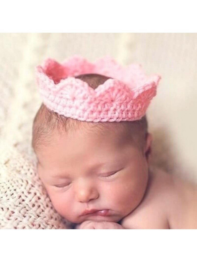 Baby girl crochet crown headband