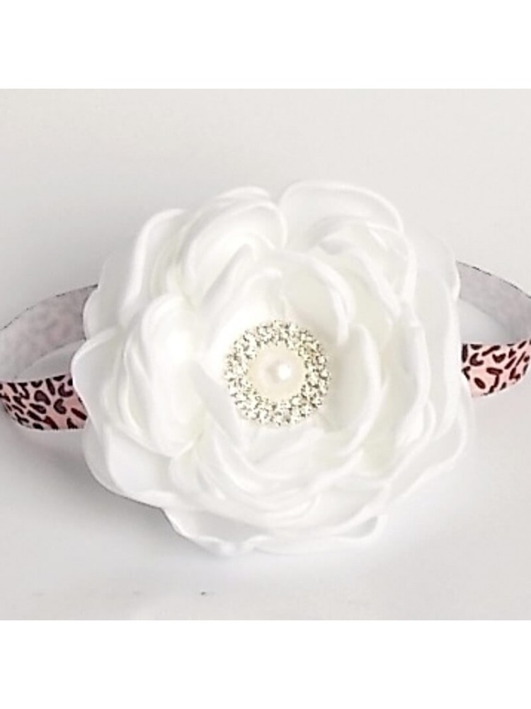 Girl leopard and white flower headband Girl leopard and white flower headband