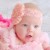 Coral frayed flower on soft lace headband