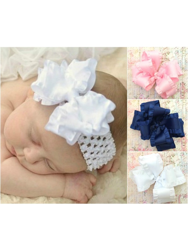 Baby headband Ruffled Boutique bow