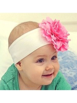 Baby girl cotton headband Peony flower