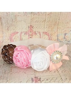 Baby handmade headband Premium multicolor roses