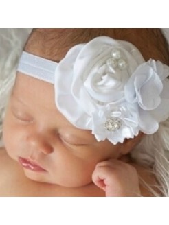 Baby Girl Sash Belt White Satin Bouquet