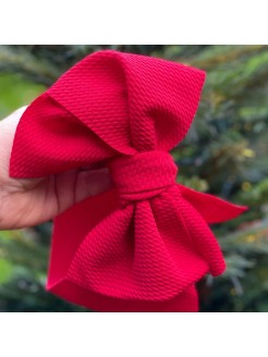 Baby girl red christmas big bow headband