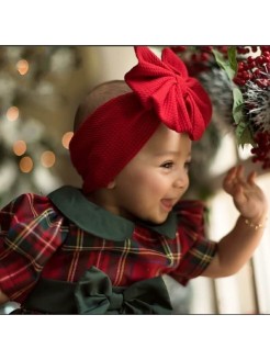 Baby girl red christmas big bow headband