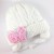 Baby girl winter hat White with Flowers